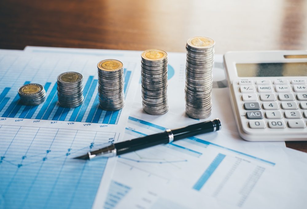 Business finance with report document