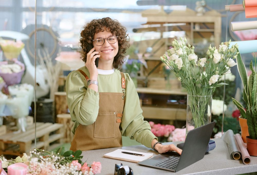 Successful Florist in Shop